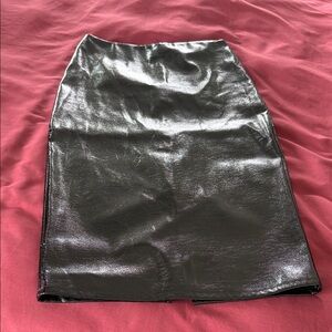 Forever 21 Shiny Black Pencil Skirt